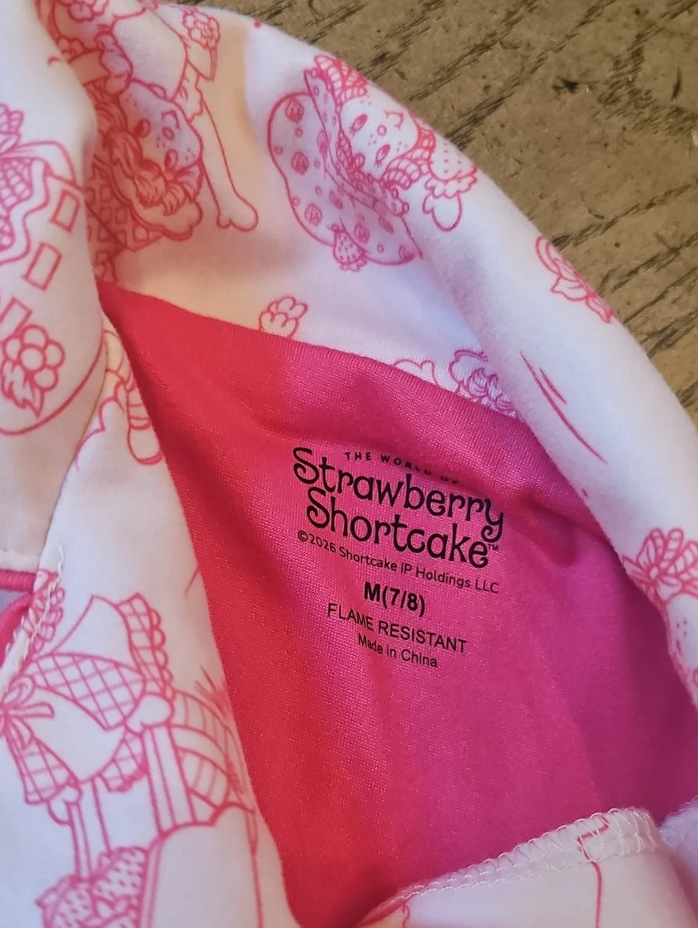 Strawberry Shortcake Pj Top Size M 7/8